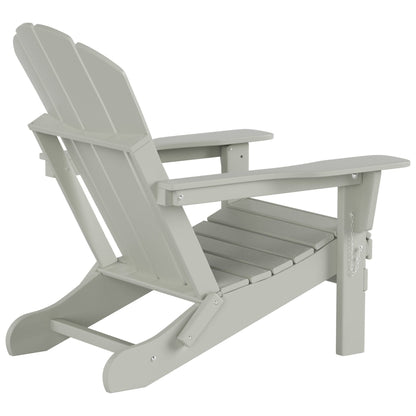 Polytrends Laguna Hdpe All Weather Outdoor Patio Foldable Adirondack Chair With Ottoman (2-Piece Set)