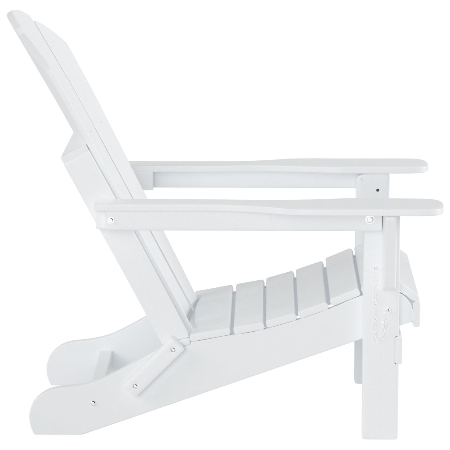 Polytrends Laguna Hdpe All Weather Outdoor Patio Foldable Adirondack Chair With Ottoman (2-Piece Set)