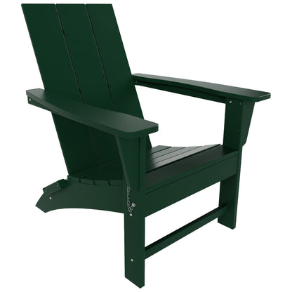 Polytrends Shoreside Modern Eco-Friendly All Weather Commercial-Residential Folding Adirondack Chair