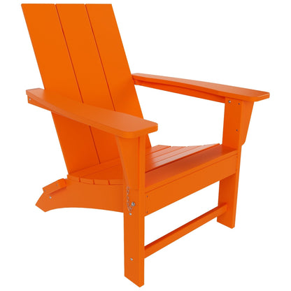 Polytrends Shoreside Modern Eco-Friendly All Weather Commercial-Residential Folding Adirondack Chair