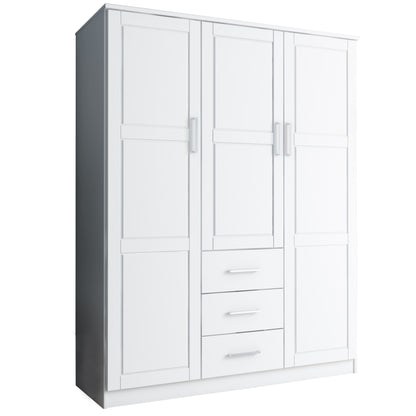 Palace Imports 100% Solid Wood Cosmo 3-Door Wardrobe Armoire with Solid Wood or Mirrored Doors