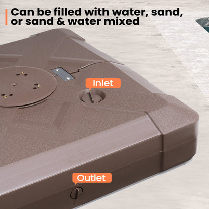 Pellebant 220 lbs Patio Cantilever Umbrella Base with Wheels - N/A