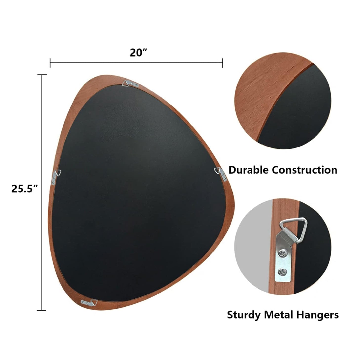 Pine Frame Cobblestone Shaped Asymmetrical Wall Mirror