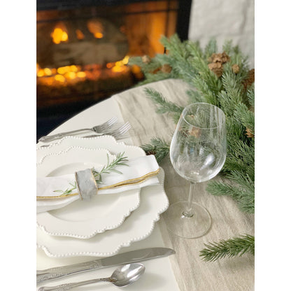 Red Vanilla Pinpoint White Dinner Plate 11 (Set of 6)