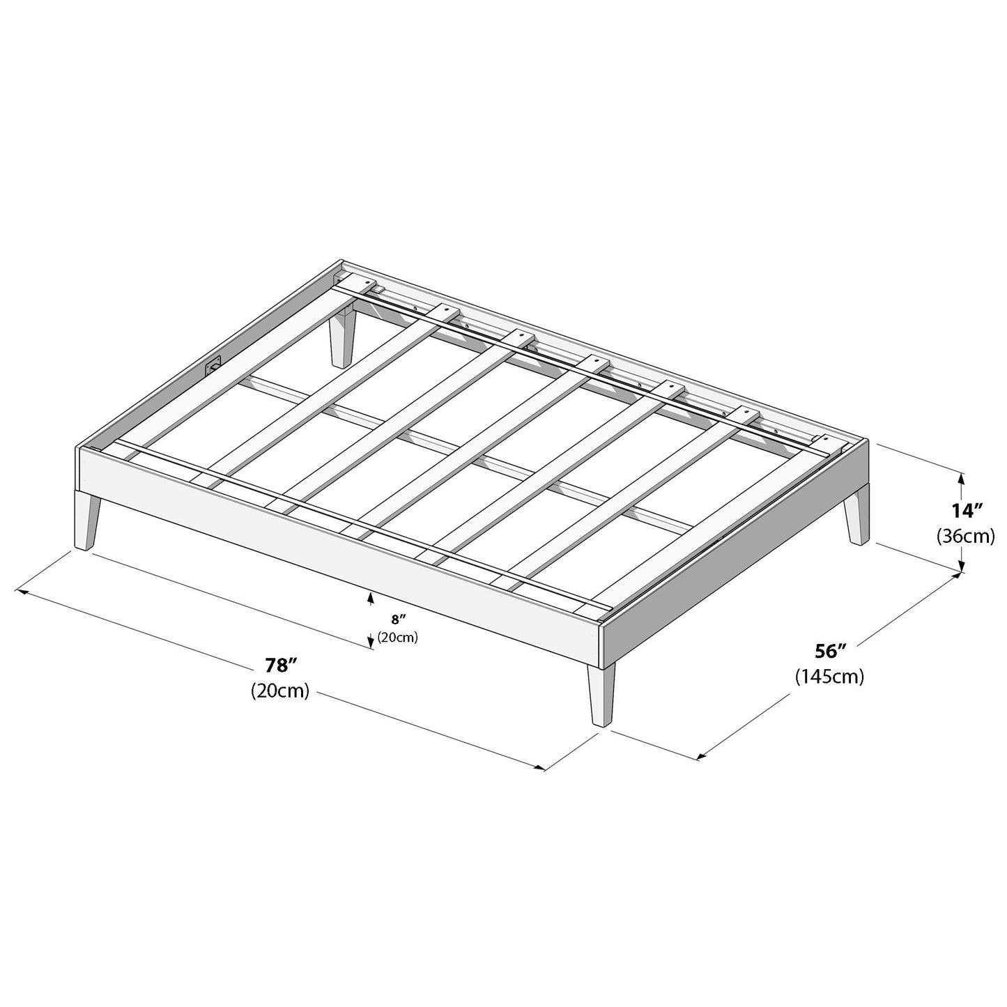 Plank and Beam Full-Size Platform Bed