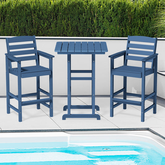 Plastic Tall adirondack Chair Set Of 3-Piece Patio Conversation Set