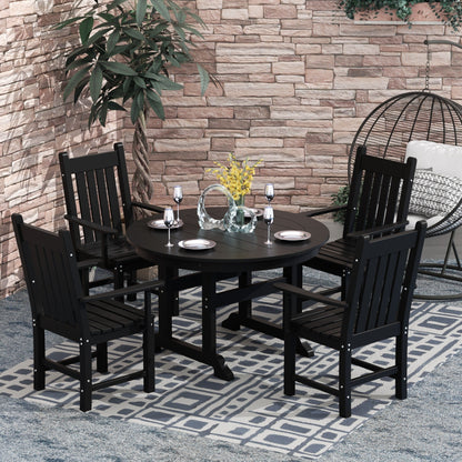 Polytrends Laguna Hdpe All Weather Outdoor Patio Dining Set with Round Table, Armchairs (5-Piece Set)