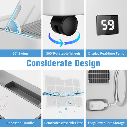 Portable Air Conditioner with Heater – 12000 BTU Cooling & 10000 BTU Heating for Rooms up to 700 Sq.Ft