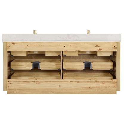 Porto Bath Vanity with White Quartz Stone Top without Mirror