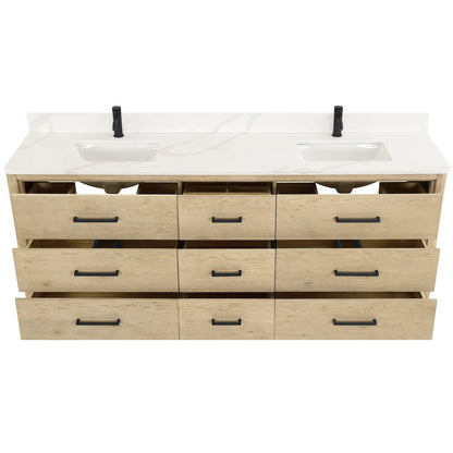 Porto Bath Vanity with White Quartz Stone Top without Mirror