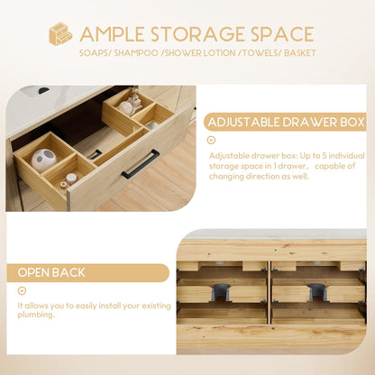 Porto Bath Vanity with White Quartz Stone Top without Mirror