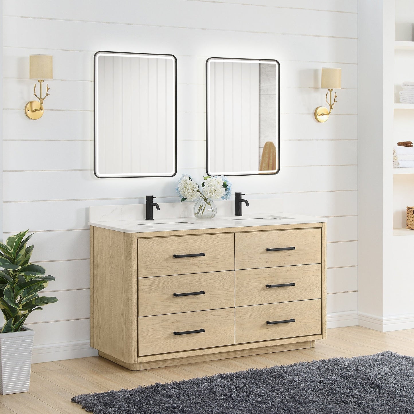 Porto Bath Vanity with White Quartz Stone Top without Mirror