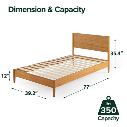 Priage by ZINUS Mid Century Wood Platform Bed Frame
