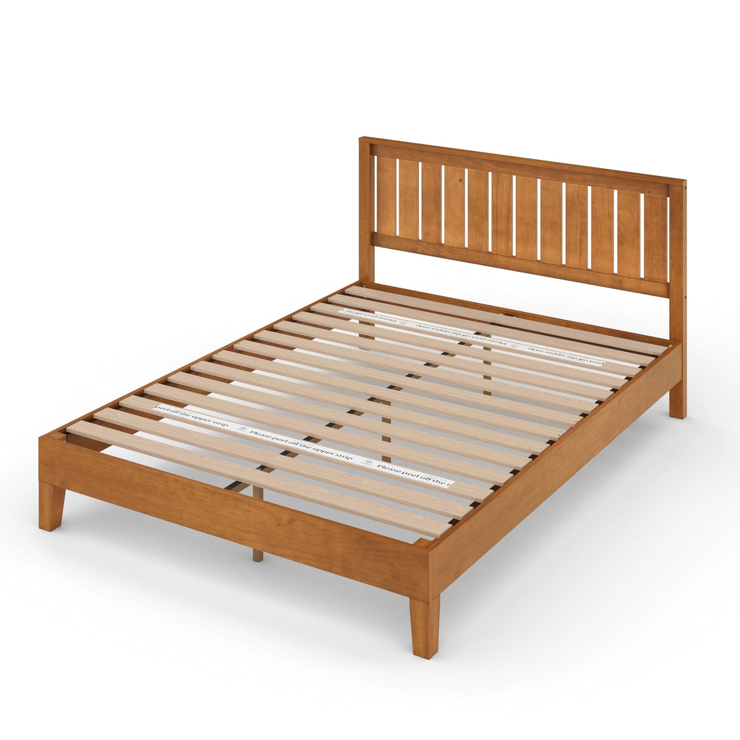 Priage by ZINUS Rustic Pine Deluxe Wood Platform Bed Frame