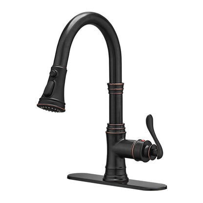Pull Down Kitchen Faucet Single Handle Modern One Hole Kitchen Sink Faucets With Pull Down Sprayer Basin Tap With Deck Plate