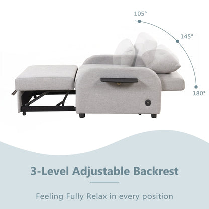 Pull Out Sofa Sleeper 3 in 1 with 2 Wing Table