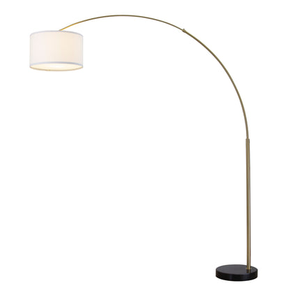 Q-Max 81 Steel Adjustable Arching Floor Lamp With Extra Large Shade and Marble Base