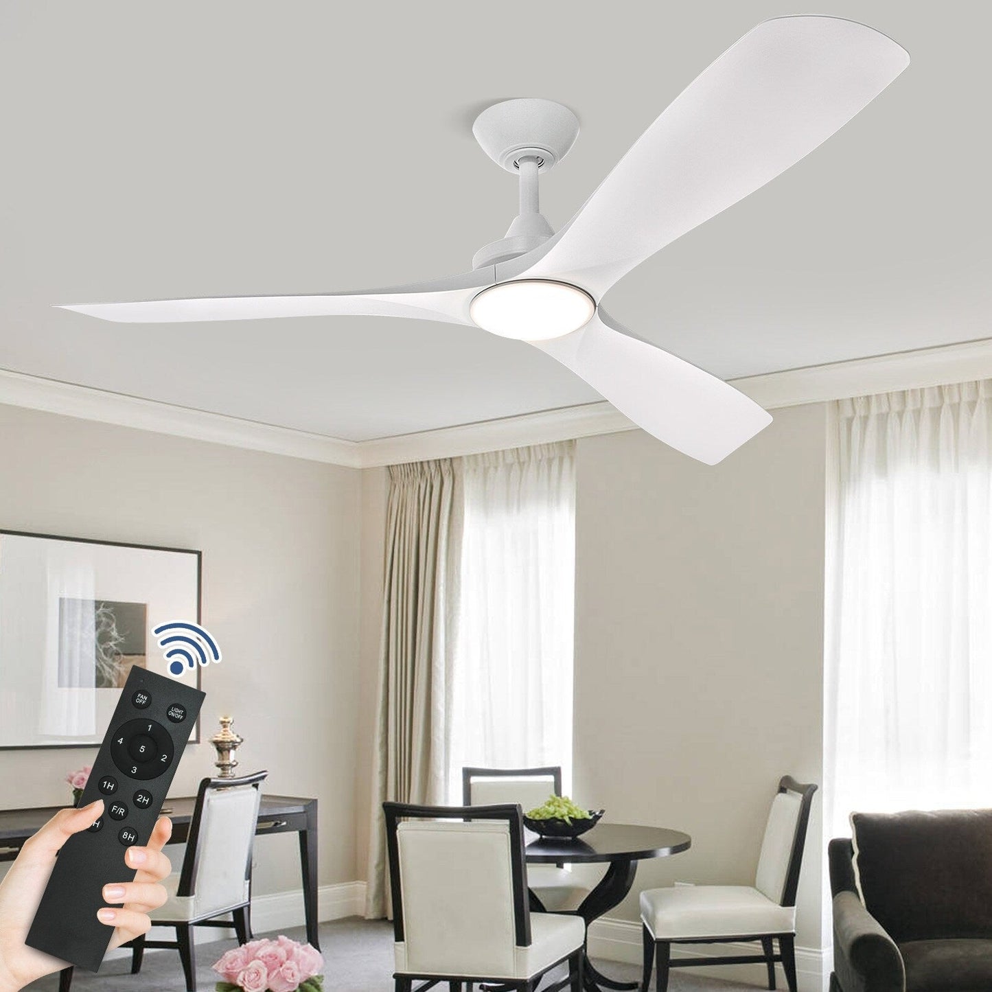 Remote Ceiling Fan with Lights Flush Mount