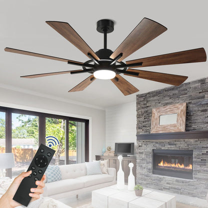 Remote Ceiling fan with Lights Large 8 Wooden Blades