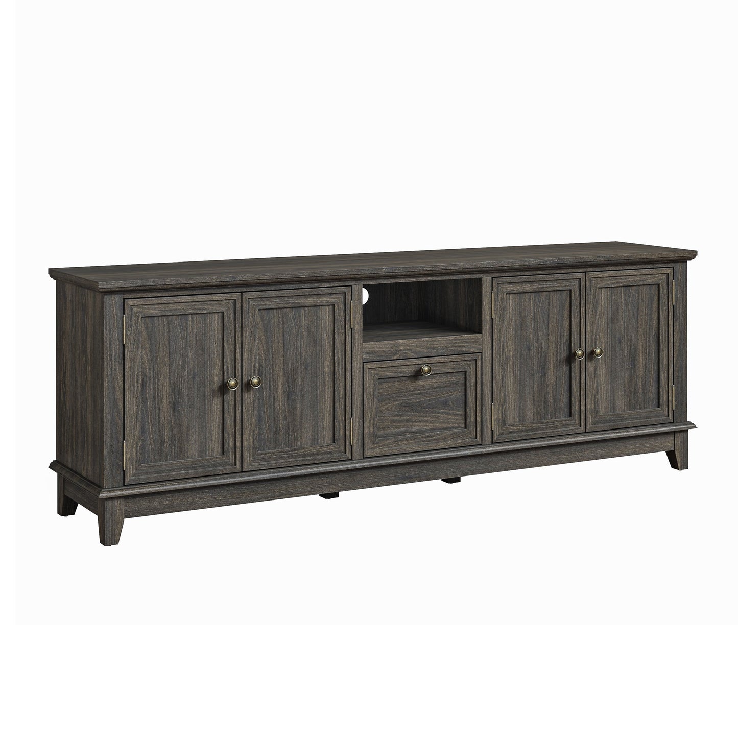 Rustic 72-Inch TV Stand with Adjustable Shelves, Hidden Storage - 72 in Width
