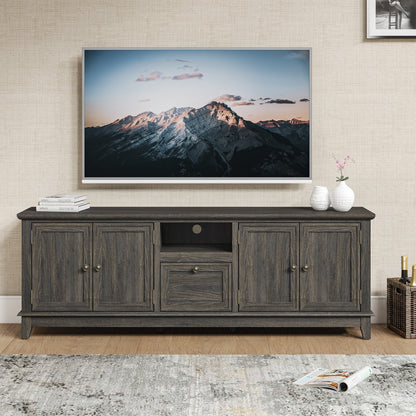 Rustic 72-Inch TV Stand with Adjustable Shelves, Hidden Storage - 72 in Width