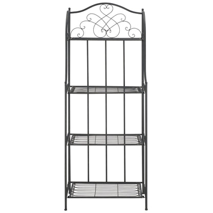 SAFAVIEH Bryn Victorian Wrought Iron 4-Tier Outdoor Bakers Rack - 25 In. W x 15 In. D x 63 In. H - 25W x 15D x 63H