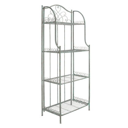 SAFAVIEH Bryn Victorian Wrought Iron 4-Tier Outdoor Bakers Rack - 25 In. W x 15 In. D x 63 In. H - 25W x 15D x 63H