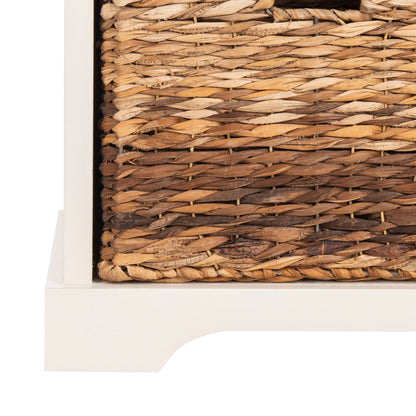 SAFAVIEH Euphemia Brown Woven Storage Basket Bench - 33.5 x 16.1 x 19.9 - 34Wx16Dx20H