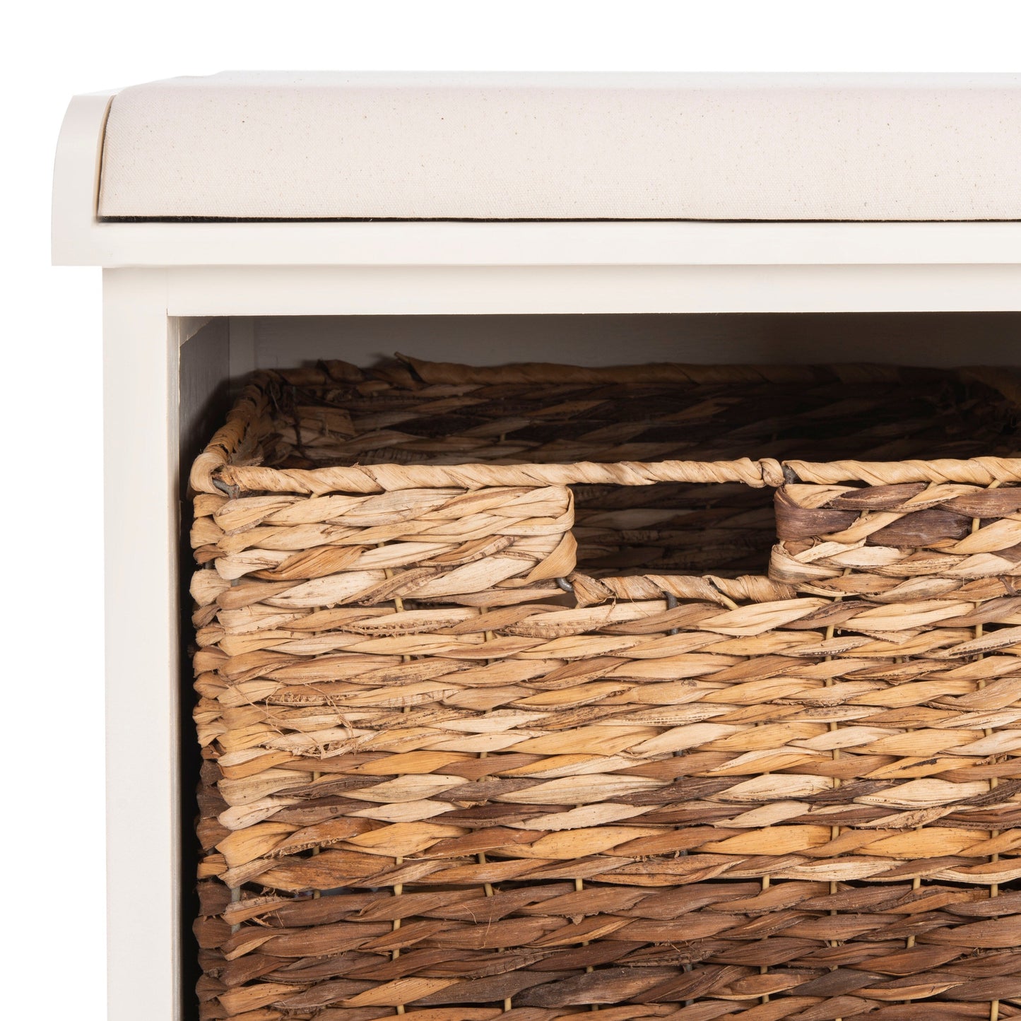 SAFAVIEH Euphemia Brown Woven Storage Basket Bench - 33.5 x 16.1 x 19.9 - 34Wx16Dx20H