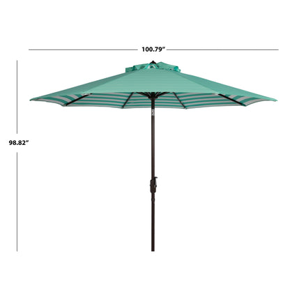 SAFAVIEH Hadire Inside Out Striped 9 Ft Crank Outdoor Umbrella