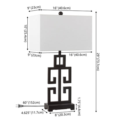 SAFAVIEH Lighting Chantelle Greek Antiqued Gold 29-inch Table Lamp (Set of 2) - 16W x 9D x 29H