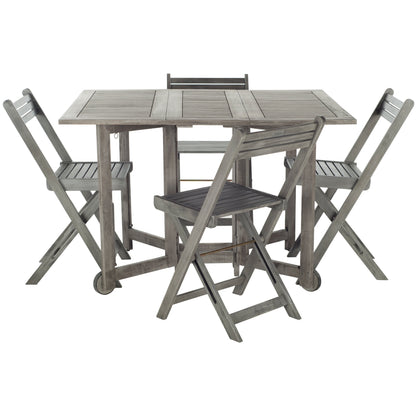 SAFAVIEH Outdoor Brandy 5-Piece Outdoor Dining Table Set - 43Wx35Dx29H