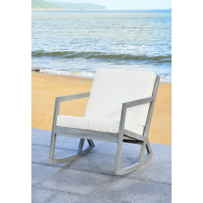 SAFAVIEH Outdoor Makaila Rocking Chair with Cushion - 26W x 31D x 38H