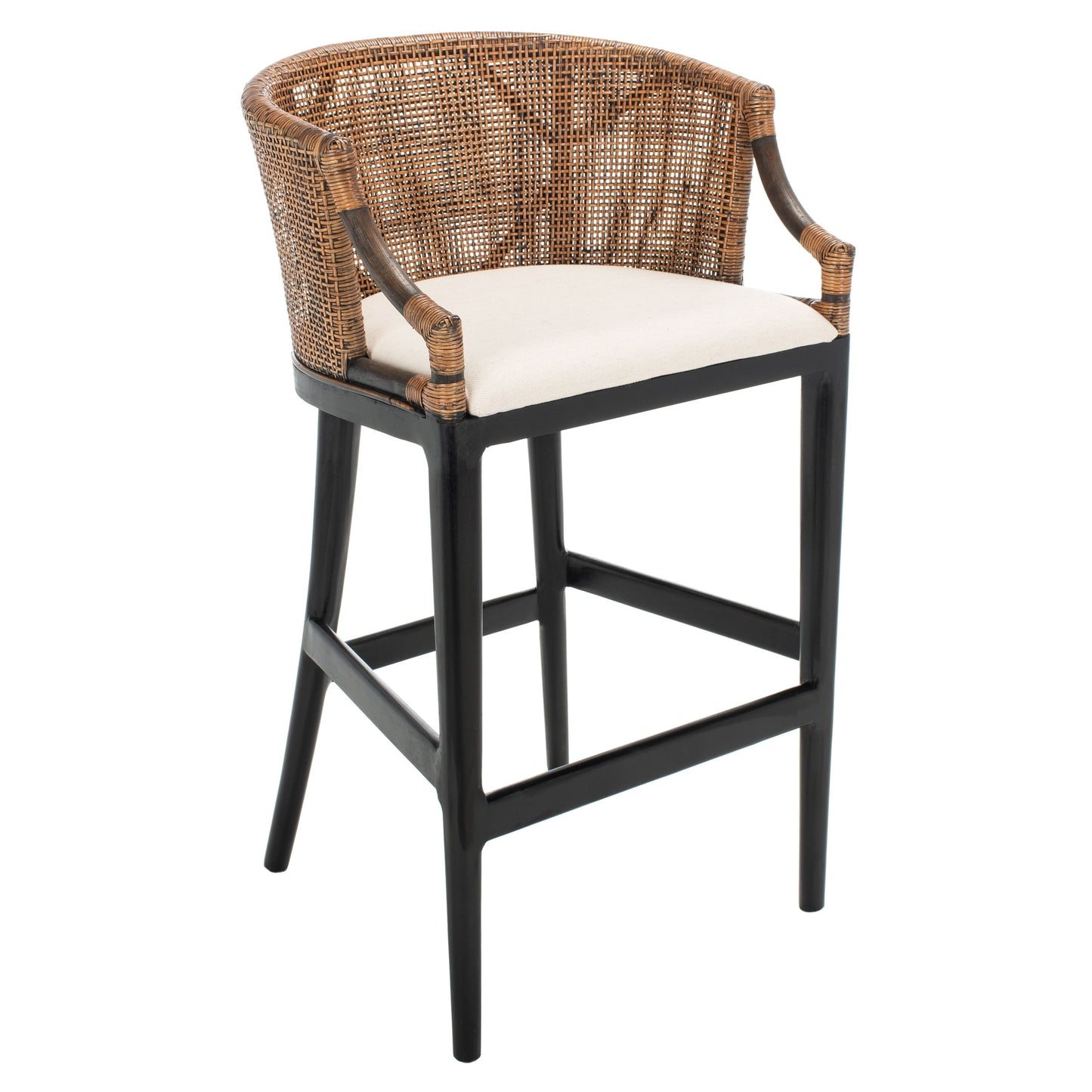 SAFAVIEH Virona Rattan 30-inch Bar Stool - 22.3 W x 20.5 L x 39 H - 22Wx21Dx39H
