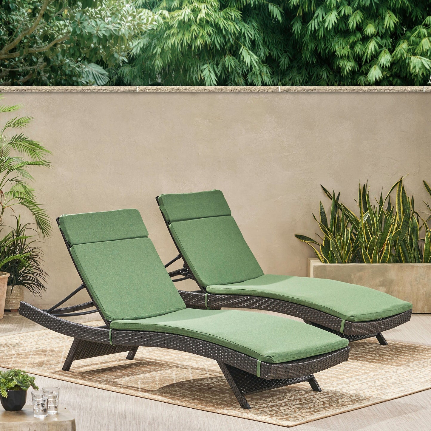 Salem Outdoor Cushion Set for Chaise Lounge - Cushions only (Set of 2) by Christopher Knight Home - 79.25L x 27.50W x 1.50H