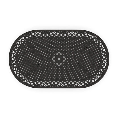 Sanibel Bronze Aluminum 7- Piece Outdoor Dining Set with 72 Oval Dining Table and Six Armchairs by Homestyles