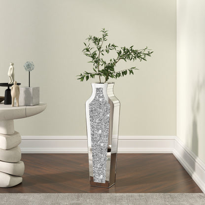 Tall Crushed Diamond Floor Vase
