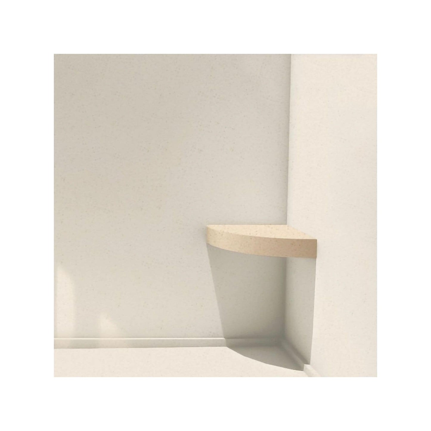 Transolid Studio 14-In X 14-In Solid Surface Wall-Mount Corner Shower Seat - 14.5 x 14.25 x 3