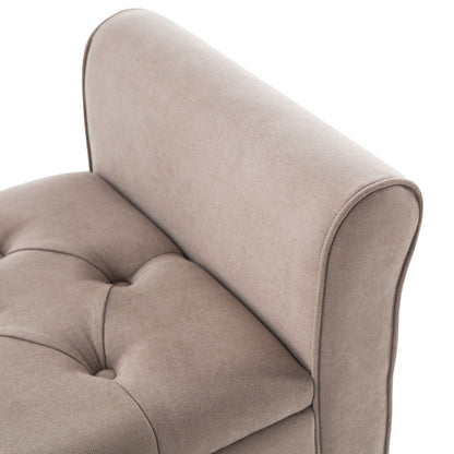 Upholstered Storage Bench Arm Bench Entryway Bench with Tufted Flip Top 50.4 Inches