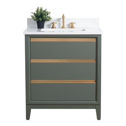 Vanity Art Bathroom Vanity with Ceramic Sink and Engineered Marble Top