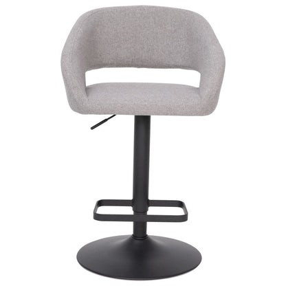 Modern Upholstered Adjustable-Height Barstool with Rounded Back