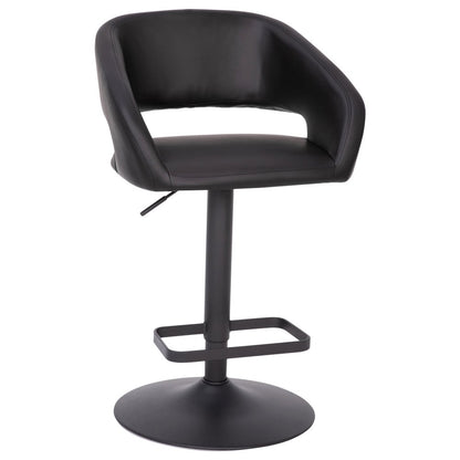 Modern Upholstered Adjustable-Height Barstool with Rounded Back