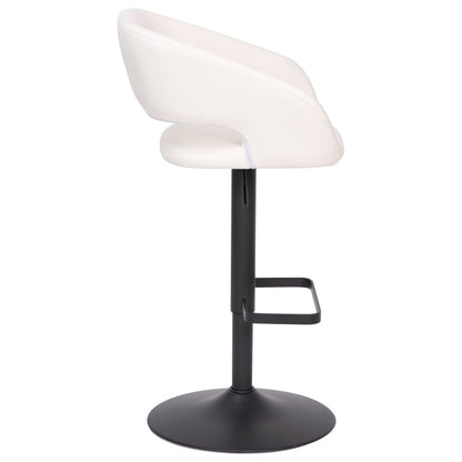 Modern Upholstered Adjustable-Height Barstool with Rounded Back