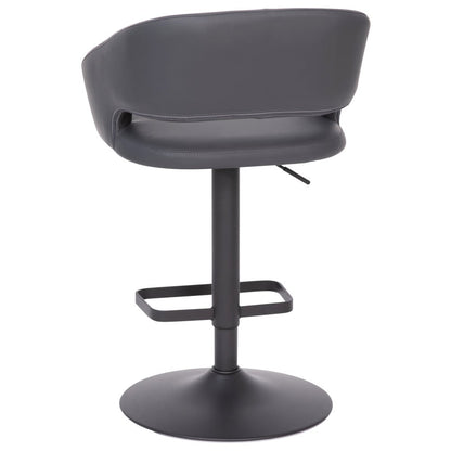 Modern Upholstered Adjustable-Height Barstool with Rounded Back