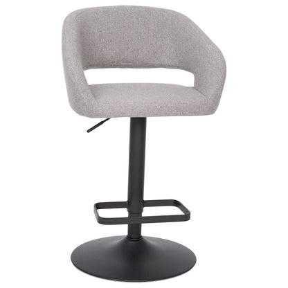 Modern Upholstered Adjustable-Height Barstool with Rounded Back
