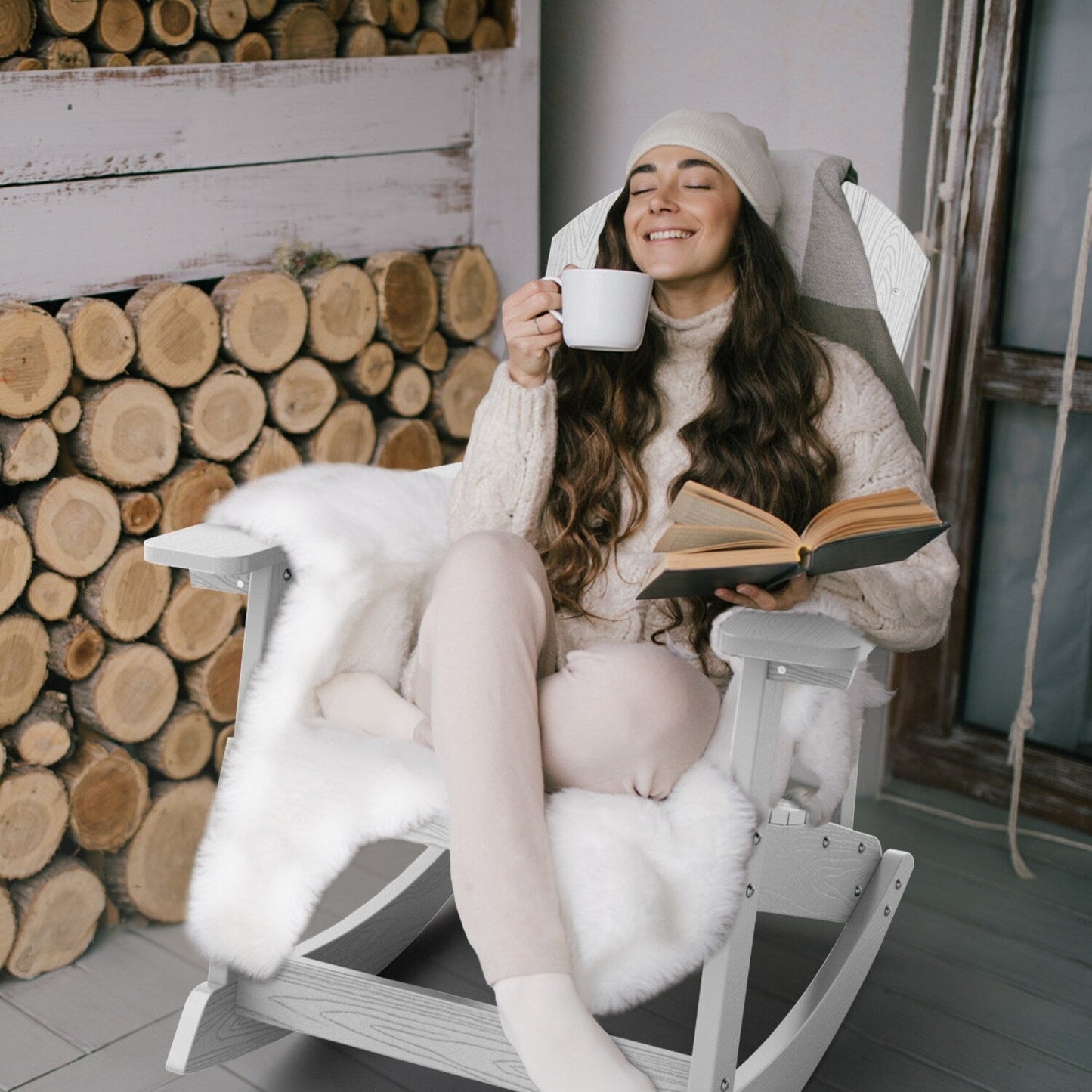 WINSOON All Weather Outdoor Rocking Chair, Set of 2