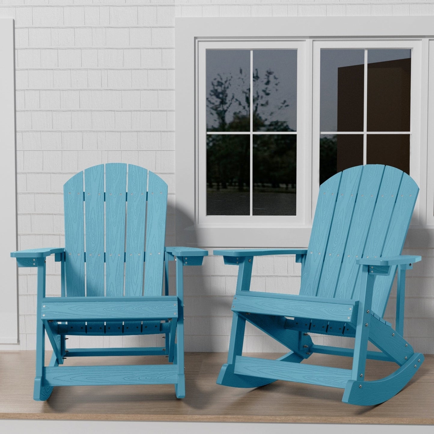 WINSOON All Weather Outdoor Rocking Chair, Set of 2