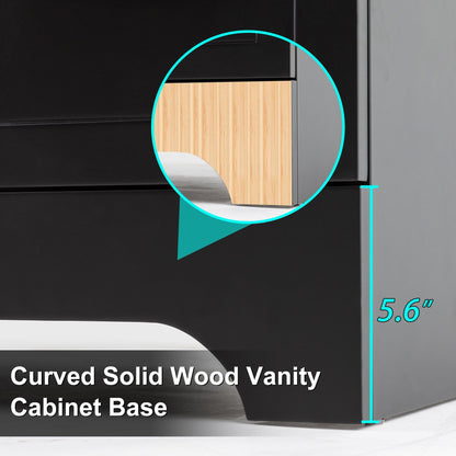 Wavy Line 30/36/48 Bathroom Vanity Set with Sink & Faucet