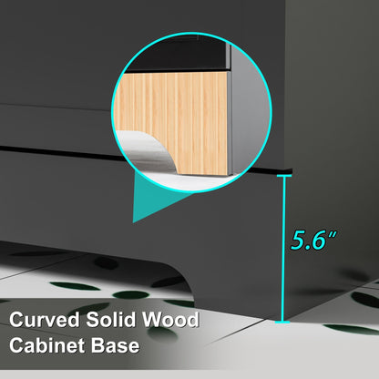 Wavy Line 30/36/48 Bathroom Vanity Set with Sink & Faucet