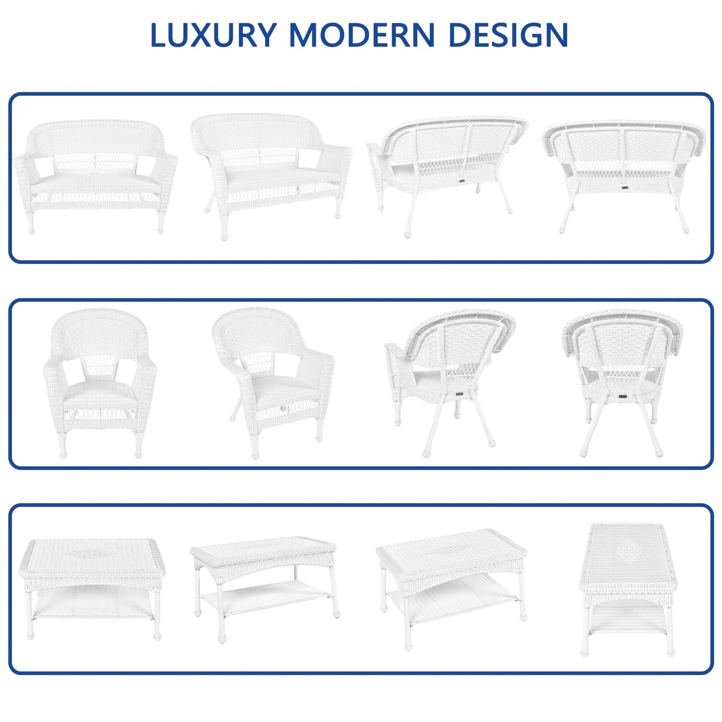 Wicker Patio 4-piece Conversation Set